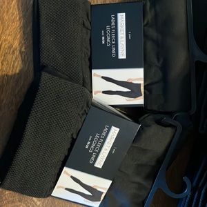 Two new pairs of ladies fleece lined leggings size 1X/2X, black $16